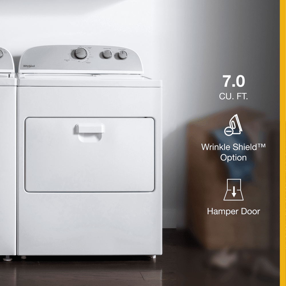 Whirlpool Top Load Electric Dryer with AutoDry™ Drying System