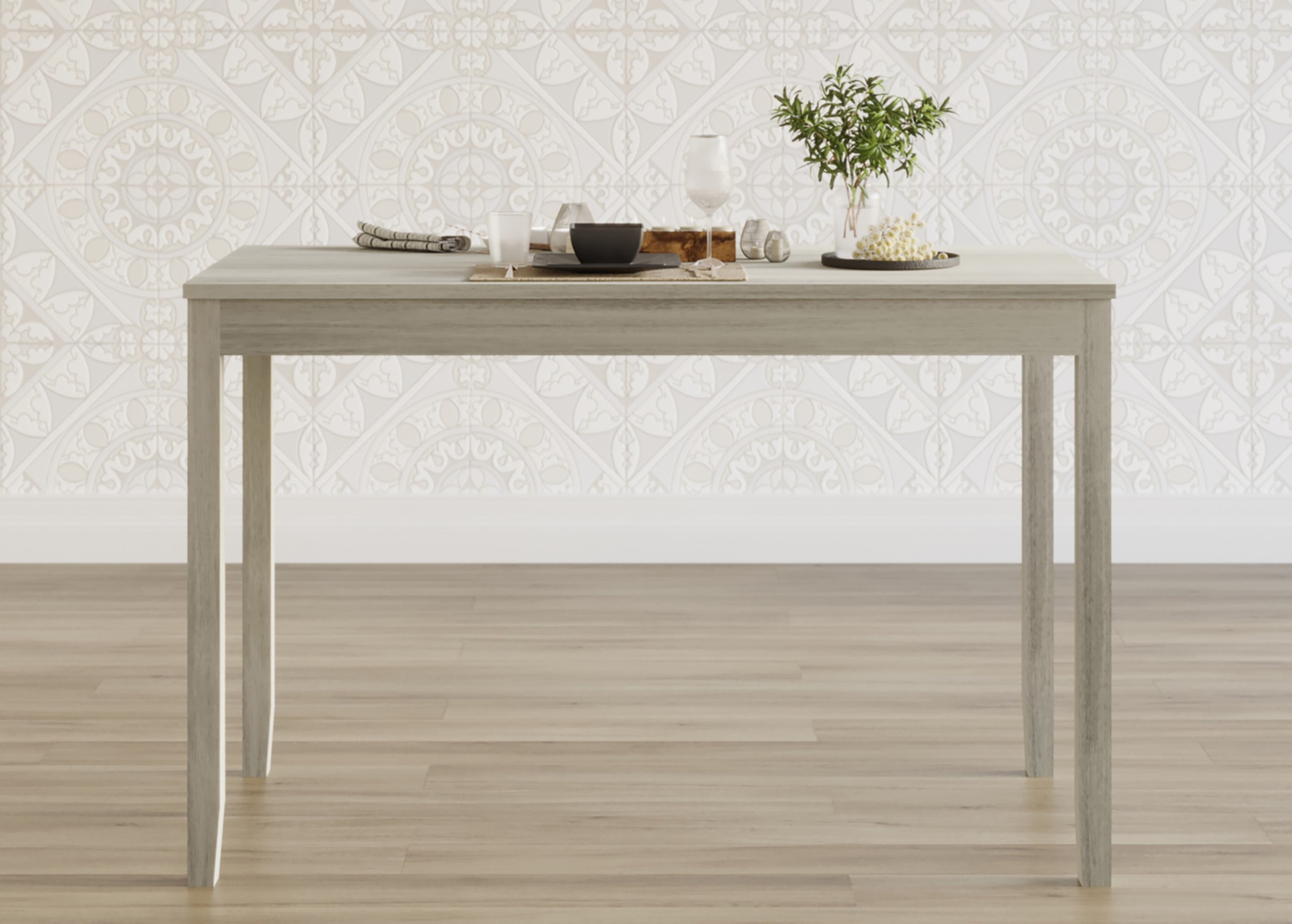 Home Design Greenville Dining Table, Rectangular top, Modern design, Compact for small spaces, Durable construction, Easy to clean, Antique Gray