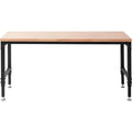 KFFKFF Adjustable Height Workbench 72L x 25W Work Bench Table w/ Power Outlets