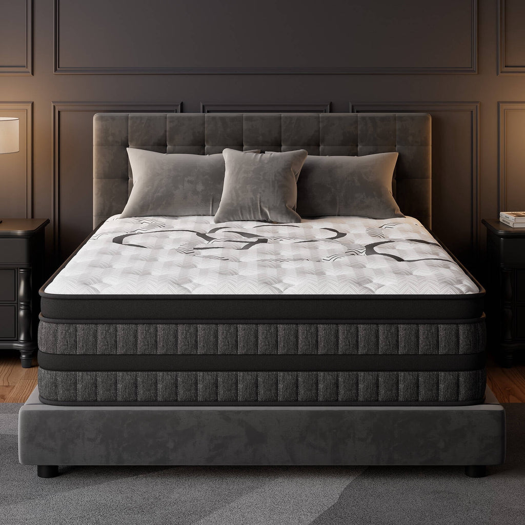 GREOO Queen Size Mattress 10 Hybrid Mattress in a Box Gel Memory Foam and Pocket Springs with Motion Isolation, Medium Firm, Pressure Relief, CertiPUR-US® & OEKO-TEX® STANDARD 100 Certified