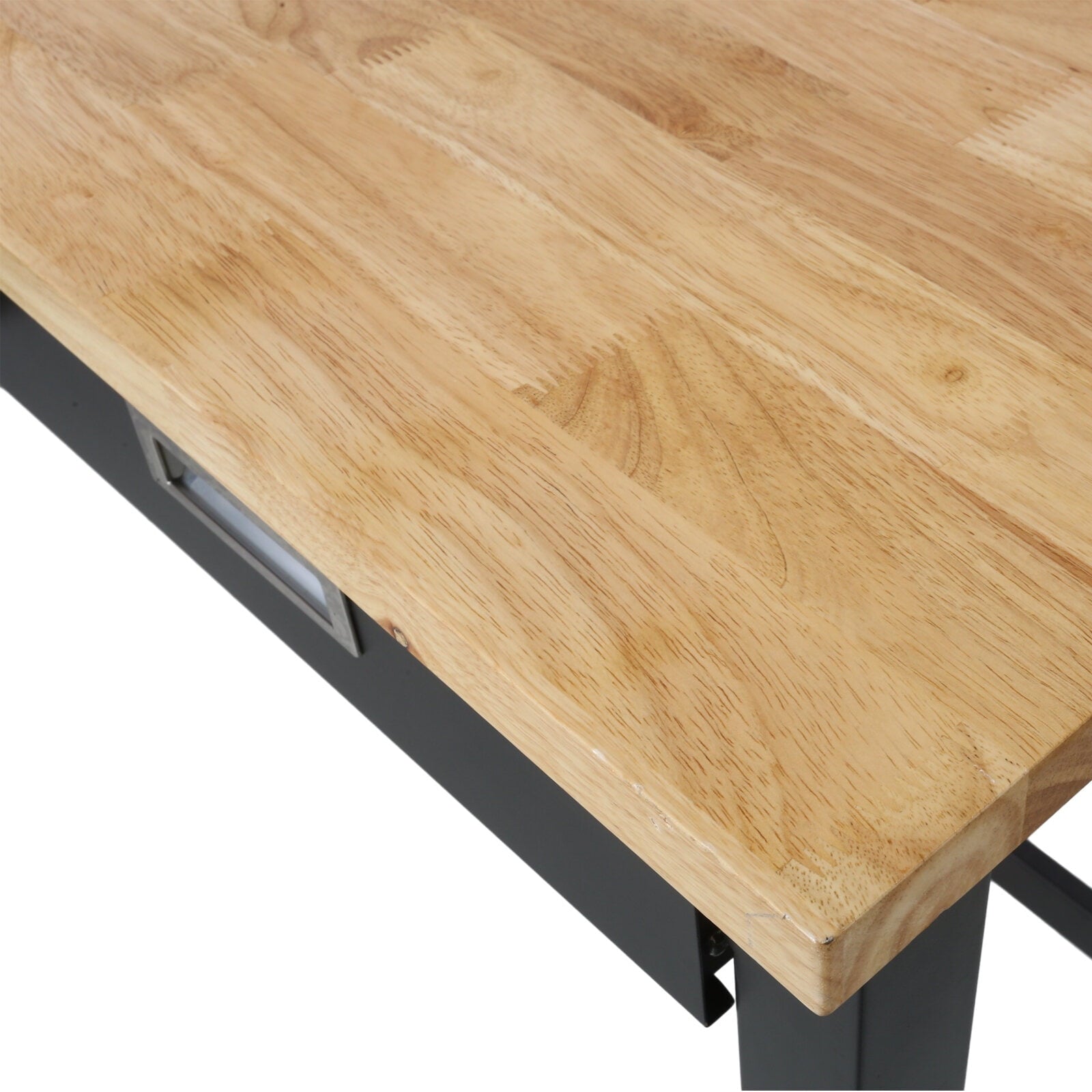 Office Desks 60in Work Bench, Workbench with Drawer Storage, Heavy Duty Bamboo Wood Work Table with Wheels for Garage Home Office,Wooden Office Desks